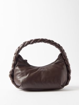 Hereu - Espiga Braided-handle Leather Bag - Womens - Dark Brown