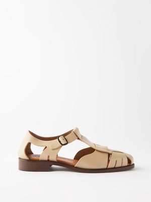 Hereu - Pesca Cutout Leather Sandals - Womens - Sand