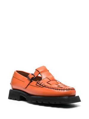 Hereu woven-vamp platform loafers - Orange