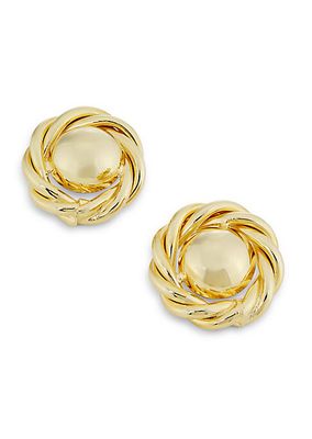 Heritage Coco 18K-Gold-Plated Button Earrings