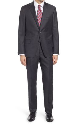 Heritage Gold Infinity Classic Fit Solid Wool Suit in Charcoal