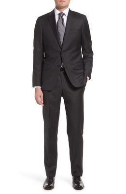 Heritage Gold Stripe Wool Suit in Charcoal