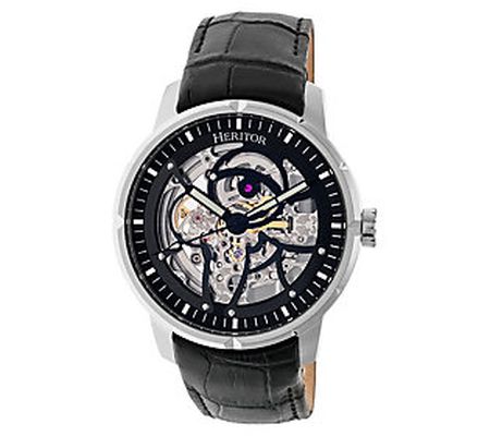 Heritor Automatic Men's Ryder Skeleton Stainles s Black Watch