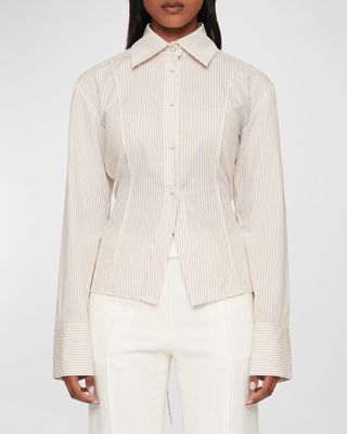 Herman Striped Fitted Button-Front Shirt