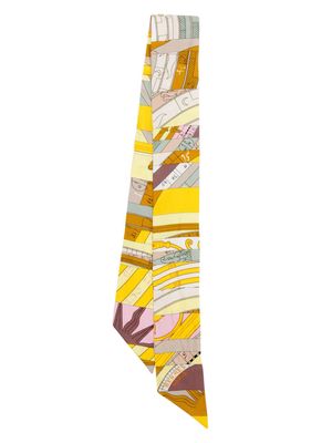 Hermès Pre-Owned 1990s Astrologie Nouvelle silk twilly scarf - Yellow