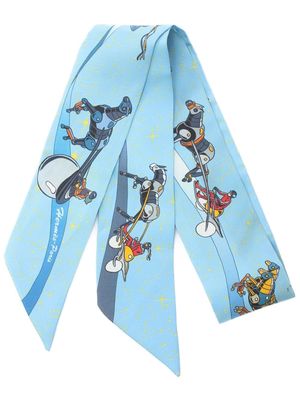 Hermès Pre-Owned 2000 Space Derby silk scarf - Blue