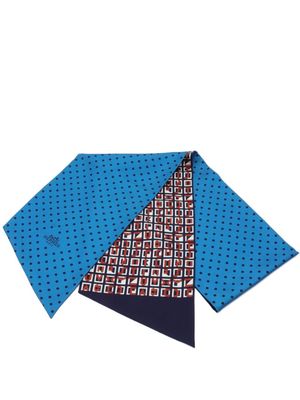 Hermès Pre-Owned 2000s Lettres Et Pois silk twilly scarf - Blue