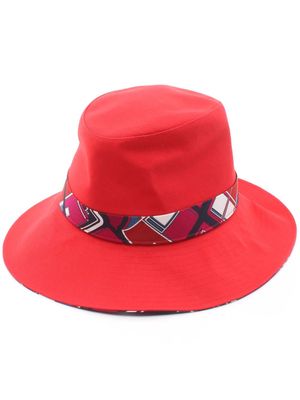 Hermès Pre-Owned 2010 geometric-band fedora hat - Red
