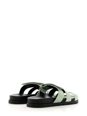 Hermès Pre-Owned pre-owned Chypre alligator-leather sandals - Green