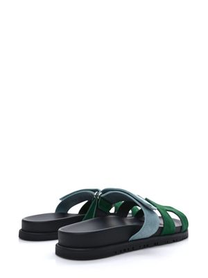 Hermès Pre-Owned pre-owned Chypre suede sandals - Green