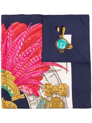 Hermès Pre-Owned pre-owned Egyptian Feathers scarf - Blue
