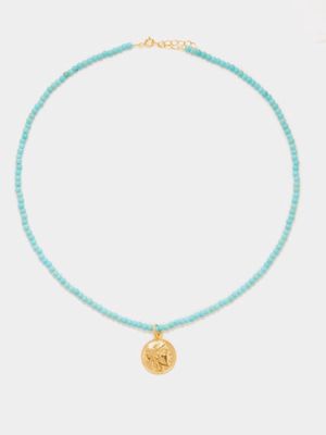 Hermina Athens - Athena Howalite & Gold-plated Necklace - Womens - Blue Multi
