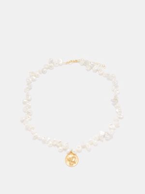 Hermina Athens - Athena Pearl & Gold-vermeil Necklace - Womens - Gold Multi