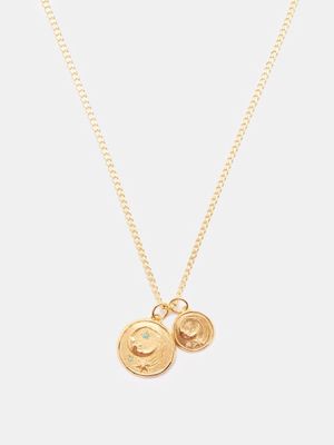 Hermina Athens - Luna Coin-charm Gold-plated Necklace - Womens - Yellow Gold