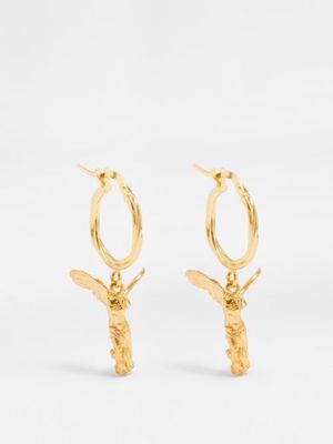 Hermina Athens - Niki Gold-plated Hoop Earrings - Womens - Yellow Gold