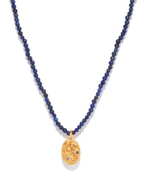 Hermina Athens - Sealstone Lapis Lazuli & Gold-vermeil Necklace - Womens - Blue Gold