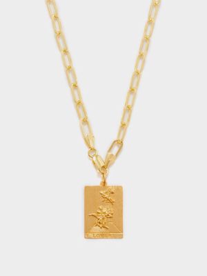 Hermina Athens - The Lovers Tarot-pendant Gold-plated Necklace - Womens - Yellow Gold