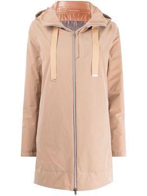 Herno A-line high-low short coat - Brown
