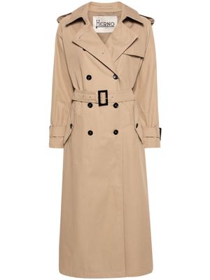Herno belted cotton trench coat - Neutrals