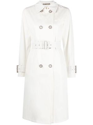 Herno belted double-breasted trench coat - White