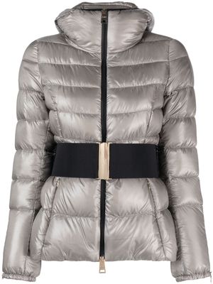 Herno belted hooded quilted jacket - Grey