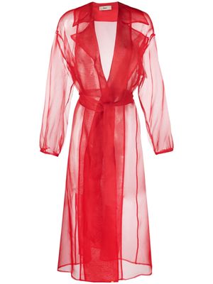 Herno belted silk coat - Red