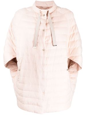 Herno bow-detail quilted jacket - Pink