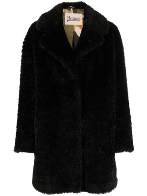 Herno brushed-effect oversized coat - Black