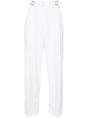 Herno buckle-detailed straight trousers - White