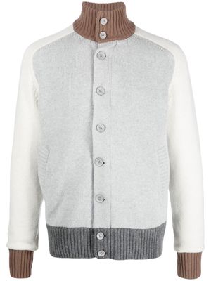 Herno button-up funnel neck sweater - Grey
