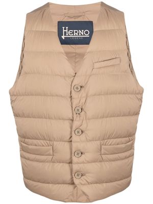 Herno buttoned padded gilet - Brown