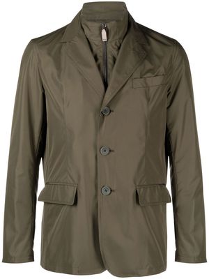 Herno buttoned-up single-breasted blazer - Green