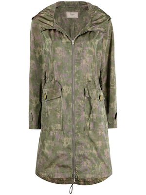 Herno camouflage print drawstring waist coat - Green