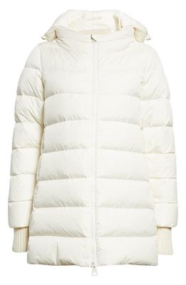 Herno Chamonix Water Repellent Nylon A-Line Down Jacket in White