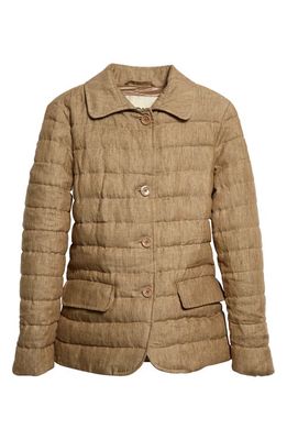 Herno Channel Quilted Water Repellent Down Linen Blazer in 2000 /Sand