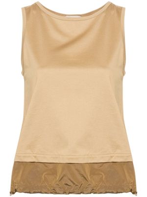 Herno Chic logo-plaque jersey top - Neutrals