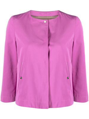 Herno collarless cropped-sleeve jacket - Pink