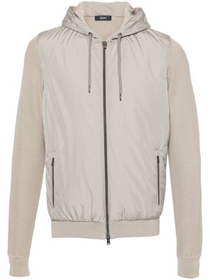 Herno contrast-panel piqué jacket - Neutrals