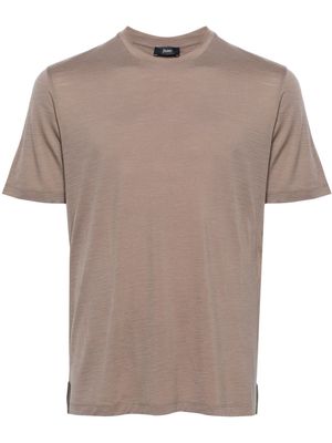 Herno crew-neck wool T-shirt - Neutrals