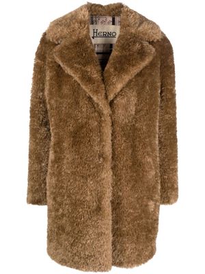 Herno Curly faux-shearling coat - Brown