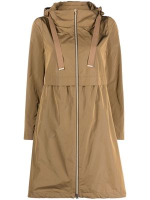 Herno detachable hood high-neck coat - Brown