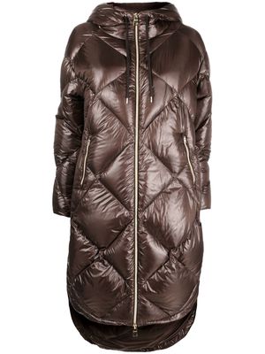 Herno diamond-quilted midi coat - Brown