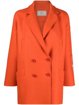 Herno double-breasted wool coat - Orange