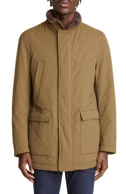Herno Down Field Jacket with Faux Fur Trim in 7740 Military