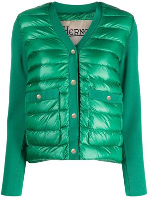 Herno down-padded V-neck cardigan - Green