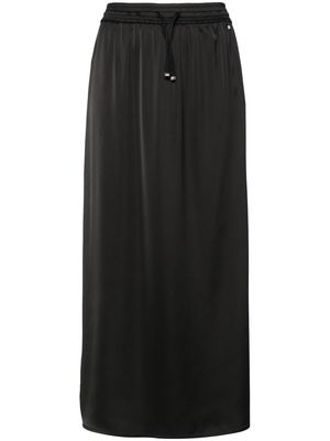 Herno drawstring-waist satin midi skirt - Black