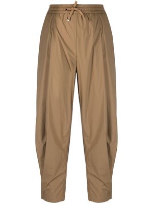 Herno drawstring-waistband cropped trousers - Brown