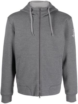 Herno drawstring zip-up hoodie - Grey