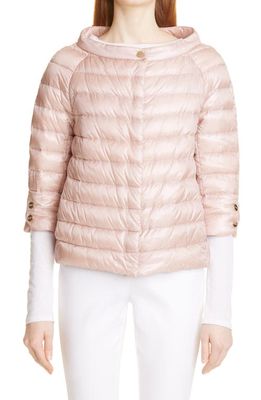 Herno Elsa Iconico Ultralight Water Repellent Down Puffer Jacket in 4011 Pale Pink