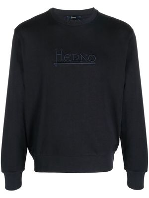 Herno embroidered-logo detail sweatshirt - Blue